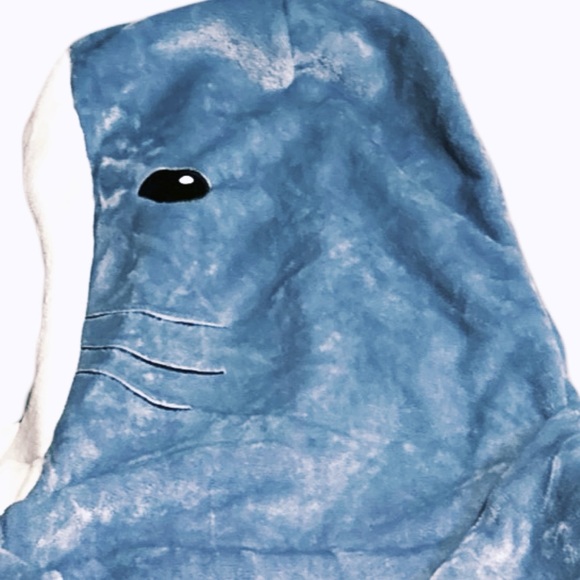 Plush Shark Costume Onesie Pajamas Blanket - Picture 5 of 16